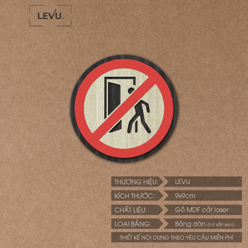 Bảng gỗ do not enter, biển báo khu vực không phận sự miễn vào LEVU-BG30