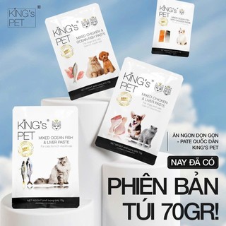 [COMBO] Pate Cho Mèo Cao Cấp King's Pet 4 Vị Đa Dạng Nguyên Liệu Tự Nhiên Bổ Sung Dinh Dưỡng Gói 70g Pet Kool