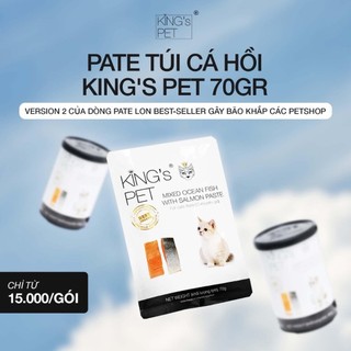 [COMBO] Pate Cho Mèo Cao Cấp King's Pet 4 Vị Đa Dạng Nguyên Liệu Tự Nhiên Bổ Sung Dinh Dưỡng Gói 70g Pet Kool