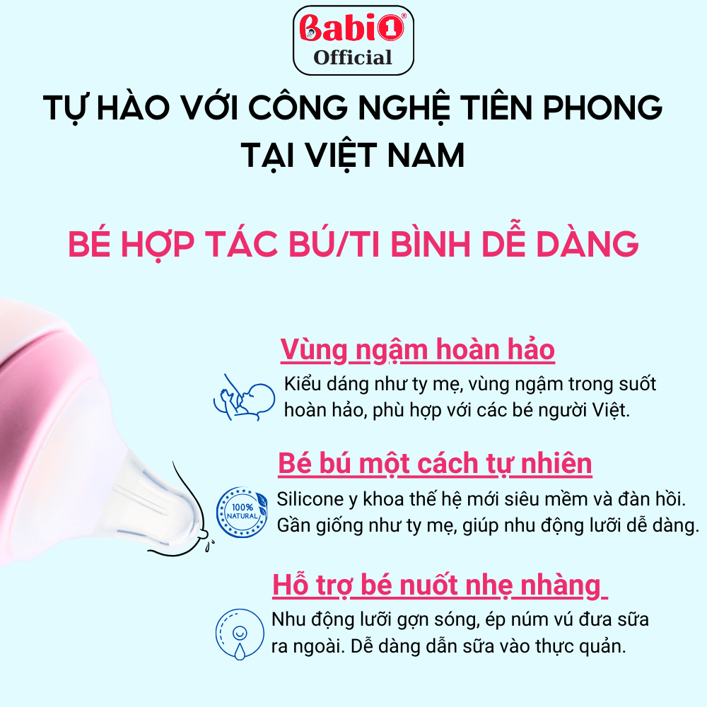 Bình Sữa Thủy Tinh Babi1 Cảm Biến Nhiệt 60ml | Báo Nóng Đổi Màu Chống Bỏng | An Toàn Cho Bé Sơ Sinh