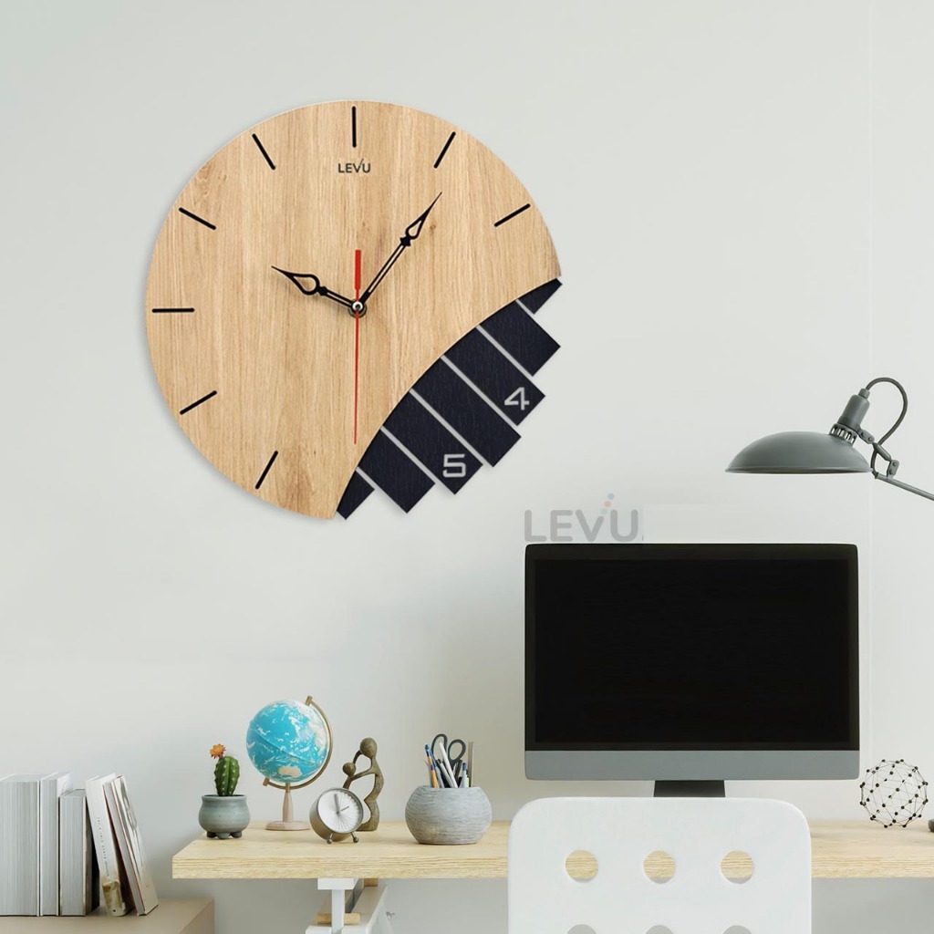 Đồng hồ treo tường gỗ kim trôi hiện đại sang trọng handmade decor độc lạ thiết kế tối giản