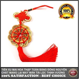 🌸BÁN CHẠY🌸 Dây Đồng Xu Hoa Mai 10 Cánh Thập Toàn Phong Thuỷ Tài lộc May Mắn