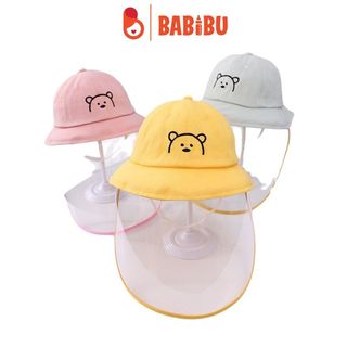 Mũ gấu thêu kèm kính chống giọt bắn, chống bụi bẩn cho bé từ 1 tới 4 tuổi