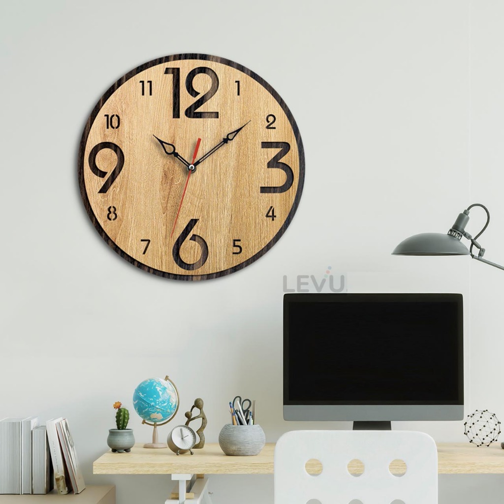 Đồng Hồ Treo Tường decor đẹp mặt gỗ sang trọng cho mọi căn phòng