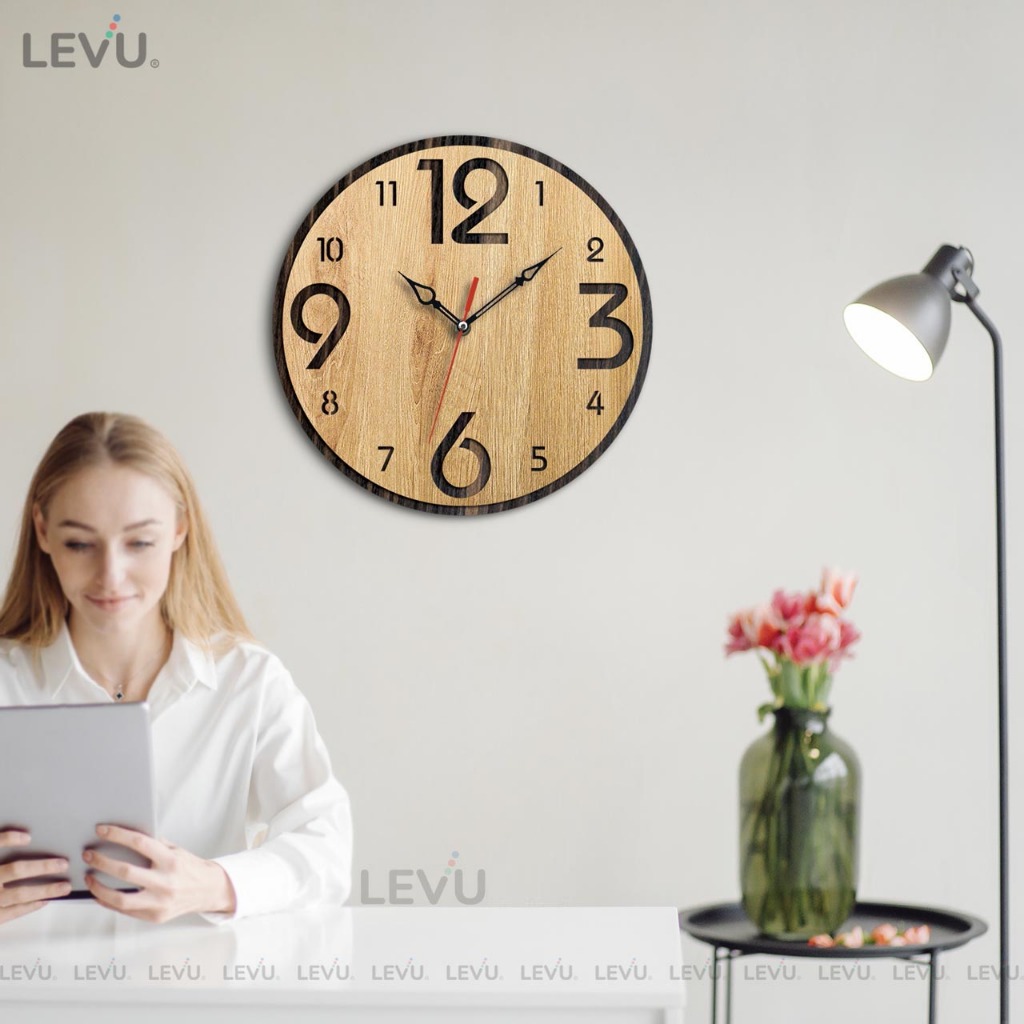 Đồng Hồ Treo Tường decor đẹp mặt gỗ sang trọng cho mọi căn phòng