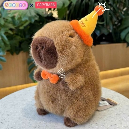 Capybara Sinh Nhật Gấu Bông Sinh Nhật Capybara Đội Mũ Sinh Nhật Món Quà Ý Nghĩa Quà Tặng Capybara Dễ Thương