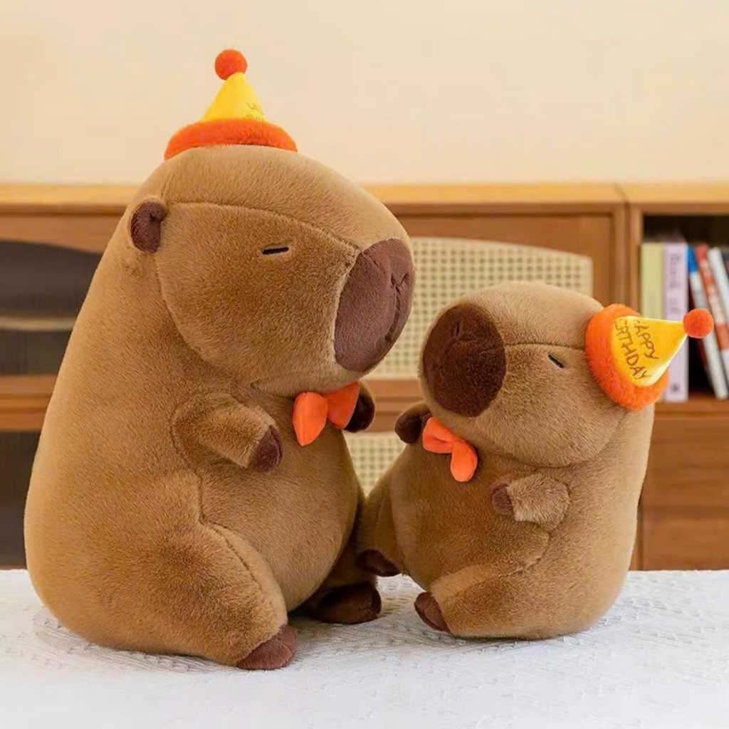 Capybara Sinh Nhật Gấu Bông Sinh Nhật Capybara Đội Mũ Sinh Nhật Món Quà Ý Nghĩa Quà Tặng Capybara Dễ Thương