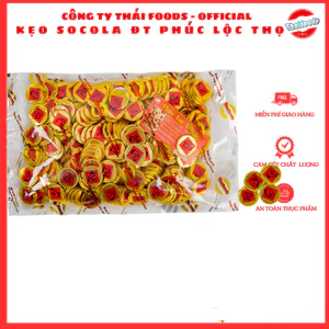 1 thùng 12 lọ kẹo socola đồng tiền phúc lộc thọ Thái Foods, bánh kẹo đi lễ, lọ 50 chiếc