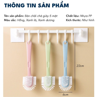 Set 2 Bàn Chải Cọ Giày, Bàn Chải Chà Giầy Dép 5 Mặt Đa Năng Cọ Sạch Mọi Vết Bẩn Đa Năng 88505