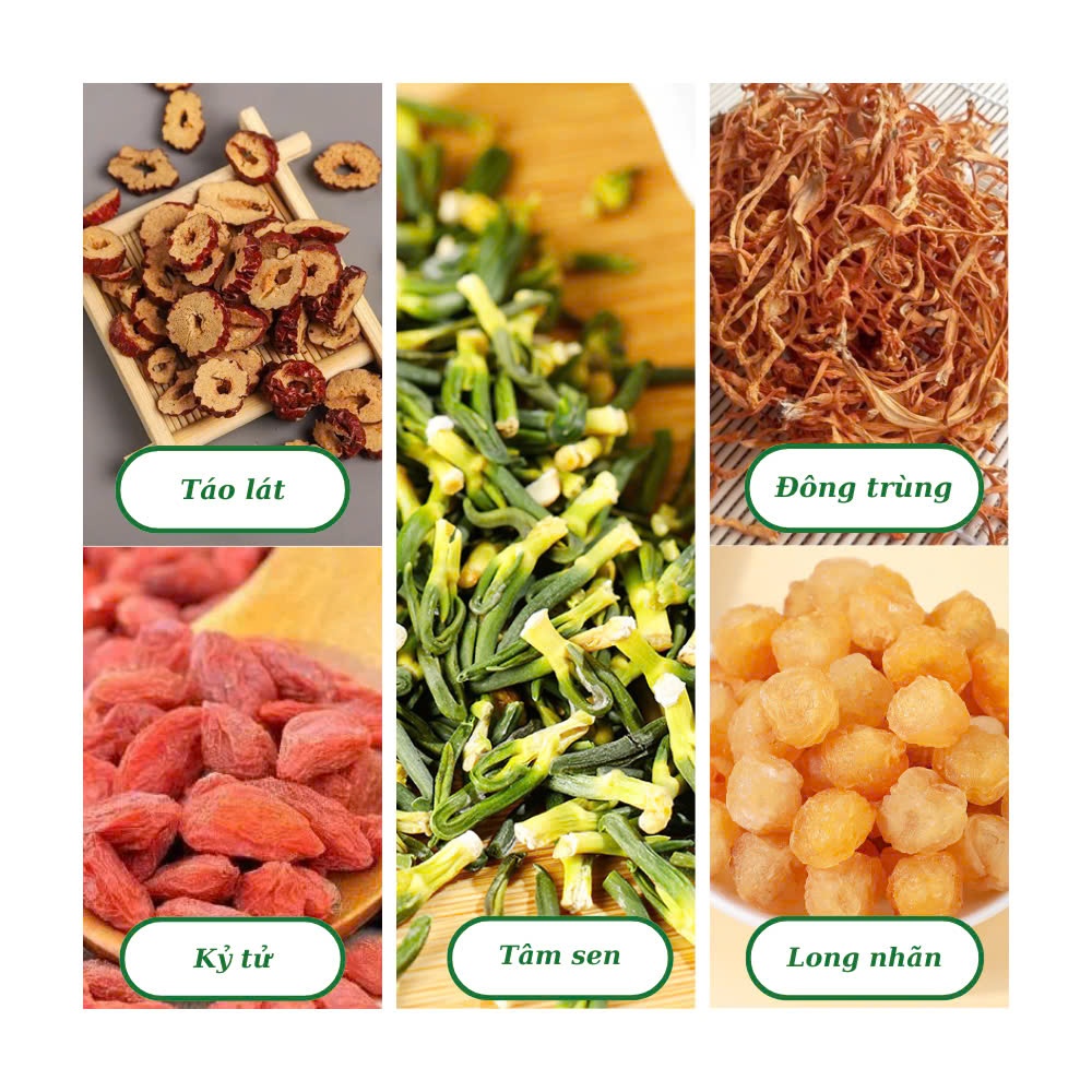 Ảnh Trà tâm sen đông trùng Camifarm hộp 30 gói giúp ngủ ngon, tăng cường sinh lý, điều hoà đường huyết 3