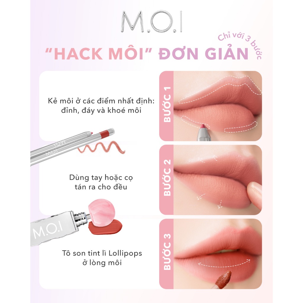 Ảnh CHÌ KẺ VIỀN MÔI ĐA NĂNG M.O.I - Perfect Shape Lip Liner (HSD: 10/10/2025) 4