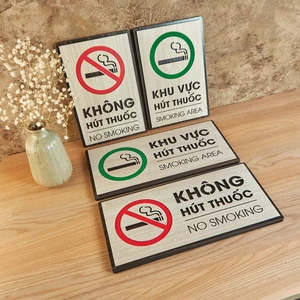 Bảng cấm hút Thuốc, bảng khu vực được hút Thuốc - No Smoking, Smoking Area biển báo dán tường