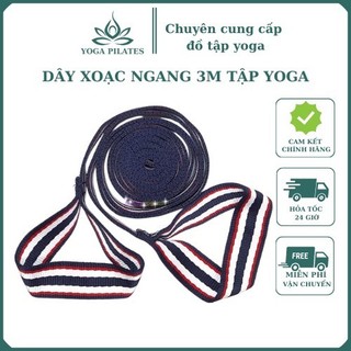 Dây đai cotton tập yoga 3m thổ cẩm ,2 đầu tập đa năng ,chuyên dụng xoạc ngang, hỗ trợ động tác uốn dẻo, mở vai khớp háng