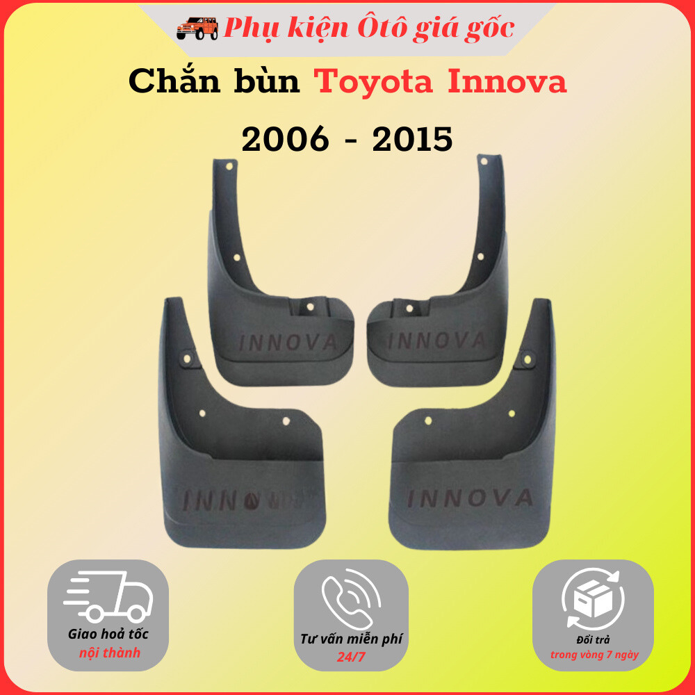 Bộ 4 chắn bùn xe Toyota Innova 2006 - 2012, 2013, 2014, 2015, 2017 - 2021 nhựa dẻo cao cấp (tặng kèm ốc vít)