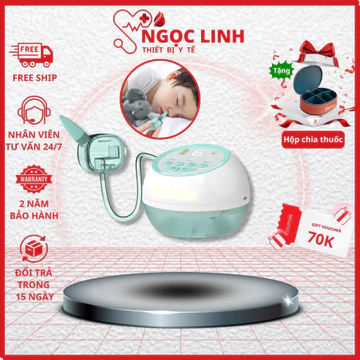 Máy Hút Mũi Cho Bé T10 Khử Trùng Bằng Tia Cực Tím, Hút Chất Nhầy, Đờm, Nước Mũi An Toàn, Hiệu Quả