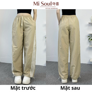 Quần Gió Dài Kẻ Sọc Ống Rộng BigSize Dây Rút Bo Gấu MiSoul, Quần Dài Kẻ 319