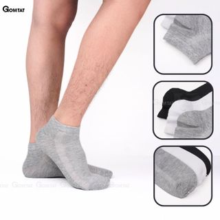 Tất cổ ngắn nam nữ GOMTAT ngang mắt cá, vớ cổ ngắn vải cotton thoáng mát, không xù lông sau khi giặt - LD-S01-TRON-1DOI