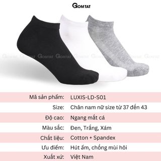[FLASHSALE] Tất cổ ngắn nam nữ GOMTAT, vớ cổ thấp ngang mắt cá chất cotton thoáng mát - LD-S01-TRON-1DOI
