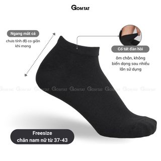 [FLASHSALE] Tất cổ ngắn nam nữ GOMTAT, vớ cổ thấp ngang mắt cá chất cotton thoáng mát - LD-S01-TRON-1DOI