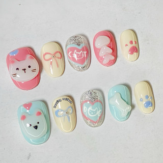 Nailbox form ngắn dễ thương nặn gel nổi được đổi form