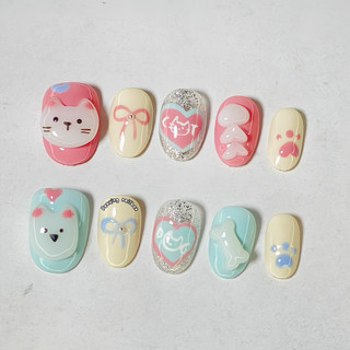 Nailbox form ngắn dễ thương nặn gel nổi được đổi form