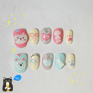 Nailbox form ngắn dễ thương nặn gel nổi được đổi form