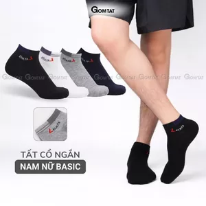 Tất trơn cổ ngắn nam nữ GOMTAT, vớ trơn cổ ngắn cao cấp chất liệu cotton mềm mịn, hút ẩm thoáng khí - LD-S01-LEXIS-1DOI