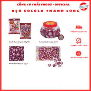 Kẹo Socola Thanh Long Thái Foods túi 1kg/ 300gr/ lọ 50c Date mới