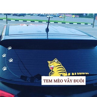Tem Dán Ô Tô Hình Con Mèo Vẫy Đuôi Cần Gạt Mưa Ngộ Nghĩnh