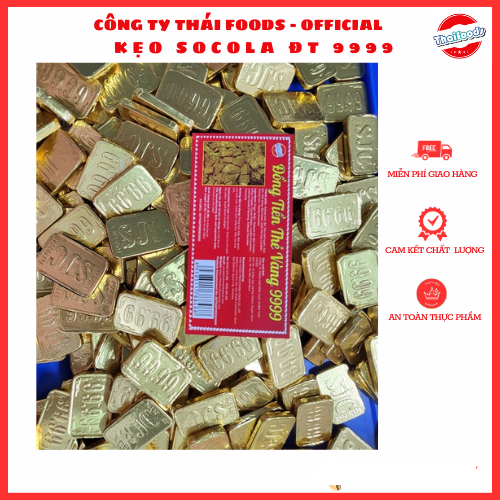 Socola đồng tiền vuông JSC 999 Thái Foods, phụ kiện cắm bánh sinh nhật thần tài, Thái food