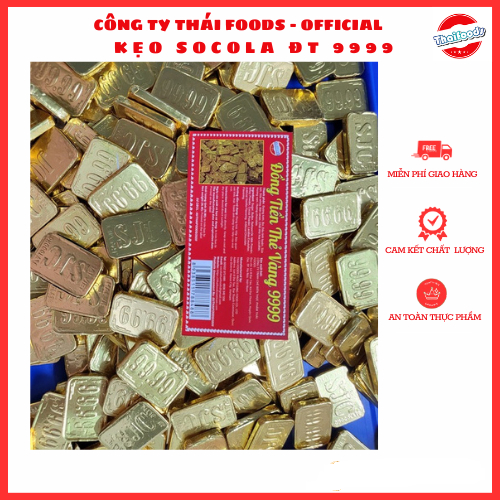 Socola đồng tiền vuông JSC 999 Thái Foods, phụ kiện cắm bánh sinh nhật thần tài, Thái food