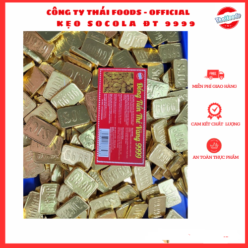Socola đồng tiền vuông JSC 999 Thái Foods, phụ kiện cắm bánh sinh nhật thần tài, Thái food