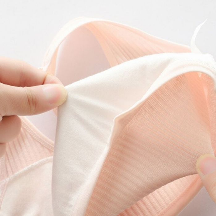 Áo lót học sinh dây bản to không đệm mút may hai lớp chắc chắn phong cách đơn giản LANIXA  A8574