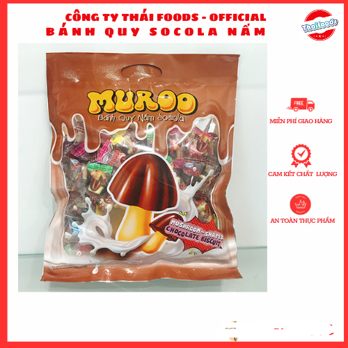 Bánh quy nấm socola Muroo túi 300gr/500gr/ hàng của Thái Foods