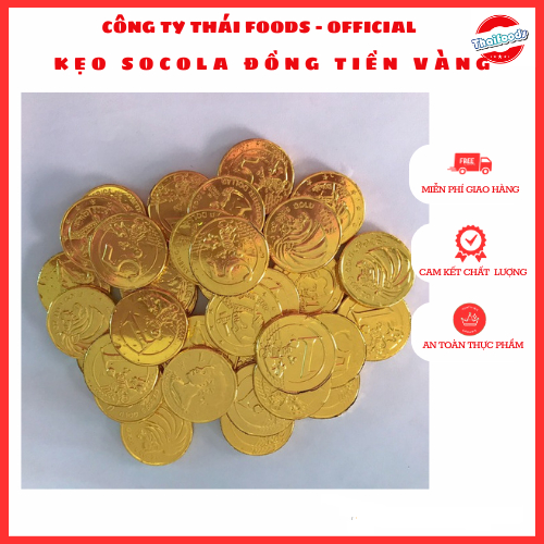 Socola đồng tiền decor bánh sinh nhật, Phụ kiện sinh nhật socola đồng tiền hình Thái Foods