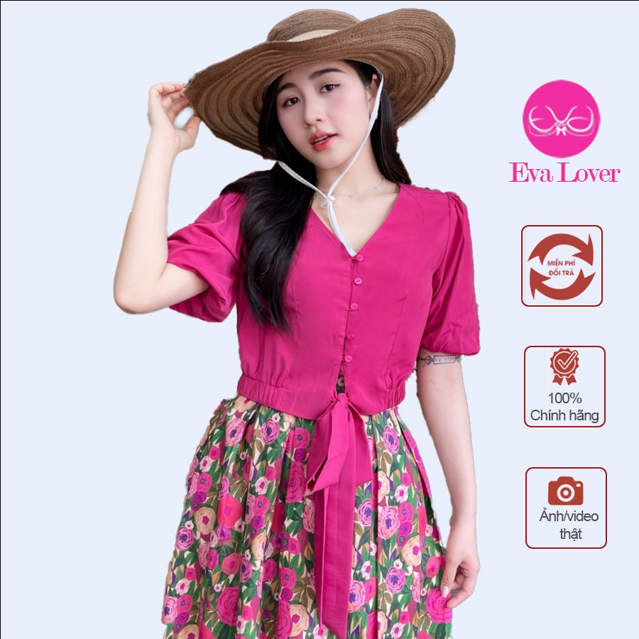 Ảnh Set bộ áo 1 màu mix chân váy hoa dáng dài kiểu dáng trẻ trung năng động Evalover 1