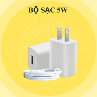 Bộ Củ và Dây Cáp Sạc Thường 5W Cục Sạc 5V và Cáp Sạc 1A dùng điện thoại, tai nghe bluetooth tránh chai pin, nóng máy