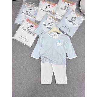 Bộ quần áo dài tay cho bé trai bé gái Tukibaby chất thun lạnh mịn mát, đồ bộ dài tay cho bé túi zip