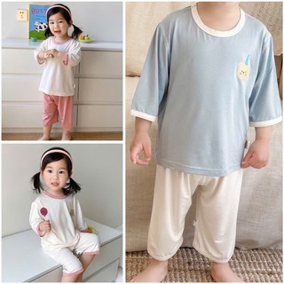 Bộ quần áo dài tay cho bé trai bé gái Tukibaby chất thun lạnh mịn mát, đồ bộ dài tay cho bé túi zip