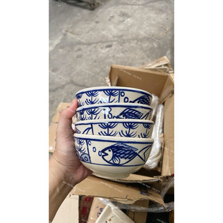 Chén Gốm Vẽ Gà/Phết/Sọc/Cua/Cá Ăn Cơm Cao Cấp 12cm/11cm - Hàng Đẹp Loại 1 - Gốm Xưa Lái Thiêu Cho Người Hoài Niệm