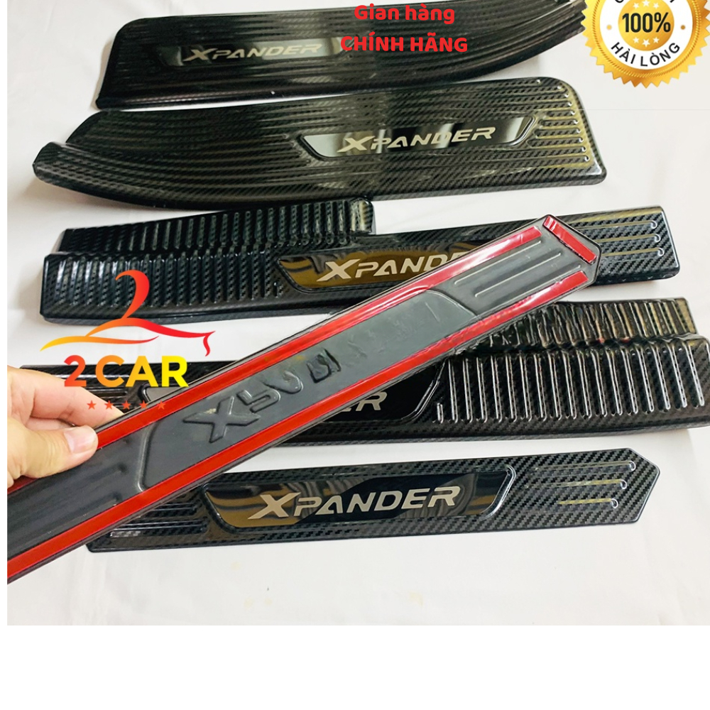 Ốp bậc cửa, Nẹp bước chân trong, ngoài CARBON XE XPANDER vân cacbon 2018 - 2026 hàng cao cấp