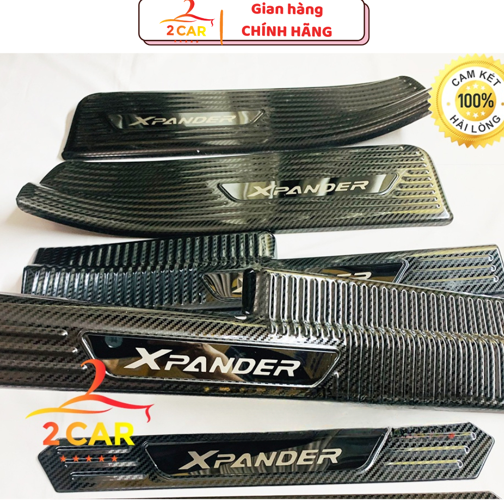 Ốp bậc cửa, Nẹp bước chân trong, ngoài CARBON XE XPANDER vân cacbon 2018 - 2026 hàng cao cấp