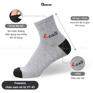Tất cổ cao nam nữ GOMTAT cao cấp, vớ cổ cao nam nữ chất cotton dày dặn, thoáng khí thấm hút mồ hôi - LUXIS-LD-S06-1DOI