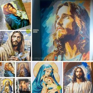 TỔNG HỢP - Tranh tô màu theo số, tranh số hóa CÔNG GIÁO, Thiên Chúa, Đức mẹ - Khung 40x50cm