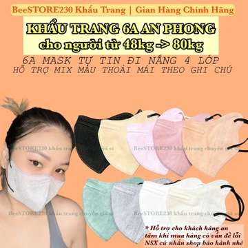 Combo 500 cái = 50 túi khẩu trang 4 lớp 6A hiệu TAKI - AN PHONG mask khẩu trang nhiều màu thời trang