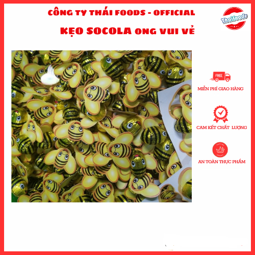 Kẹo Socola ong vui vẻ lọ 60c thùng 24 lọ, Thái Foods, kẹo Socola