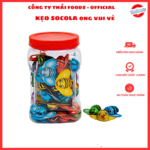 Kẹo Socola ong vui vẻ lọ 60c thùng 24 lọ, Thái Foods, kẹo Socola
