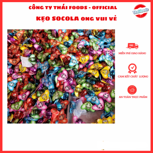Kẹo Socola ong vui vẻ lọ 60c thùng 24 lọ, Thái Foods, kẹo Socola