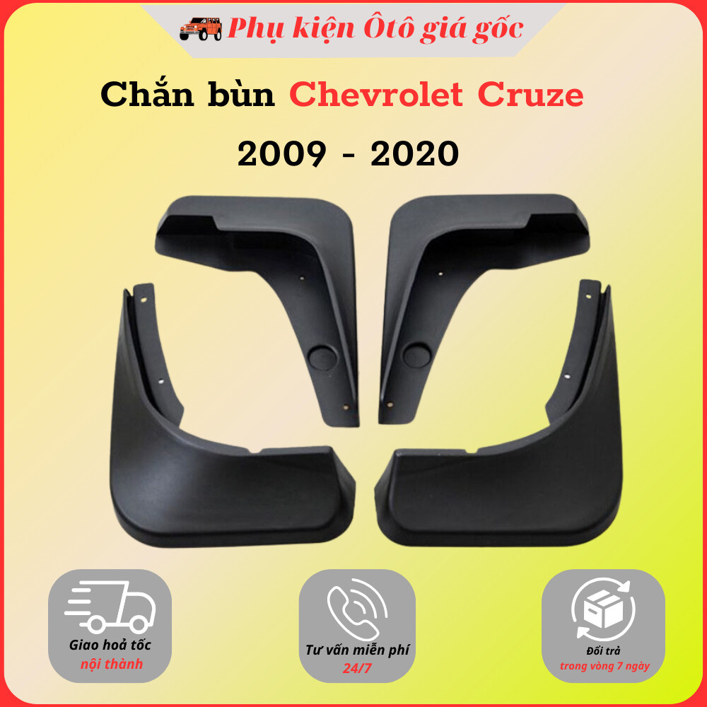 Bộ 4 chắn bùn xe Chevrolet Cruze 2009 - 2018, 2019, 2020 nhựa dẻo cao cấp (tặng kèm ốc vít)