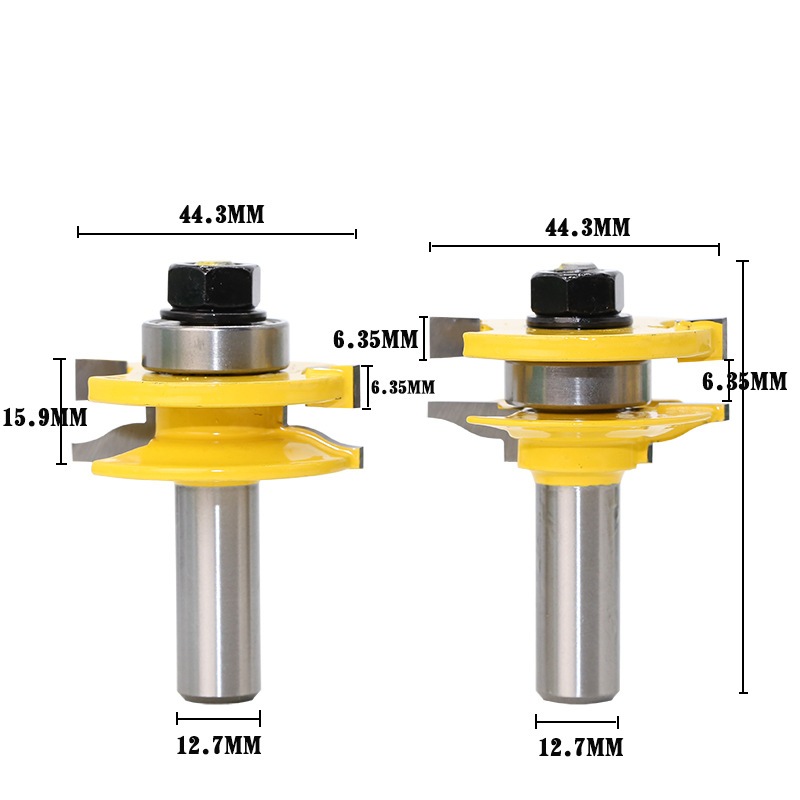 Bộ mũi phay ghép ván ❤️FREESHIP❤️ Mũi soi ghép mộng cửa tủ bếp cốt 12.7mm